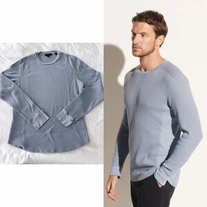 Vince Pima Cotton Thermal Waffle Knit Long Sleeve Shirt M